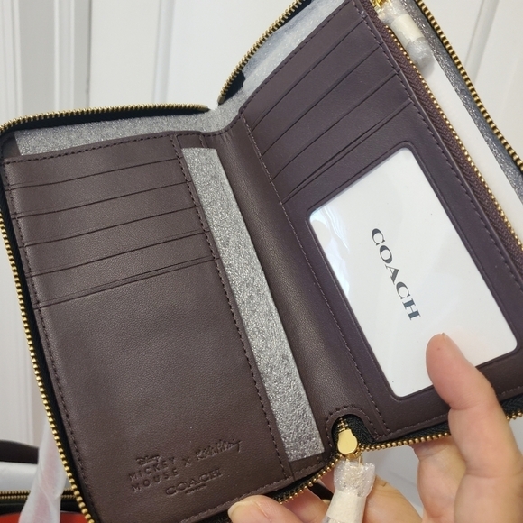 NWT Coach Disney Mickey Mouse X Keith Haring Leather Mollie Tote & Wallet Set - Picture 8 of 14